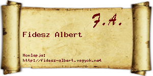 Fidesz Albert névjegykártya